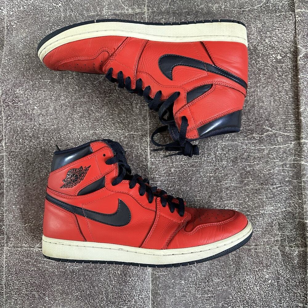 Men's Nike Air Jordan 1 Retro High OG David Letterman Crimson Sz 10 (555088-606)